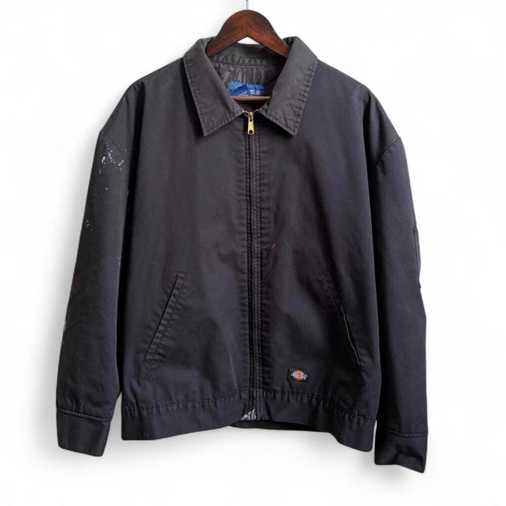 Vintage Dickies Paint Splatter Eisenhower Jacket Mens 2XL Zip Up Workwear